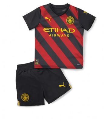 Manchester City babykläder Bortatröja barn 2022-23 Korta ärmar (+ Korta byxor)
